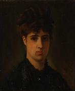 Eúgène Smits (1826-1912) - Portret van een jonge vrouw, Antiek en Kunst