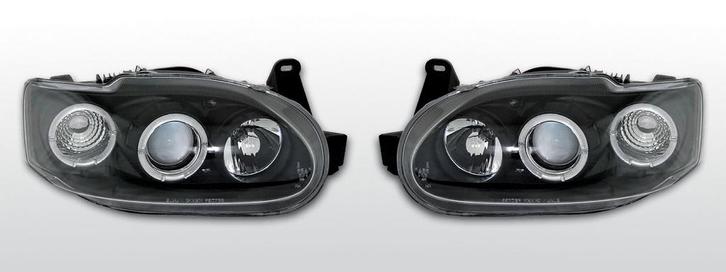 Koplampen Angel Eyes | Ford Escort 1995-2000 | LED | zwart, Auto-onderdelen, Verlichting, Nieuw, Ford, Verzenden