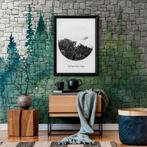 Profhome 382451-GU Fotobehang baksteen mat groen grijs 3,71, Verzenden