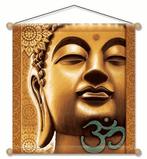 Meditatie Banner Goudkleurige Boeddha, Nieuw, Verzenden