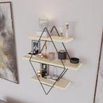 Wandrek Heinävesi met 3 planken 65x60x15 cm zwart en naturel, Verzenden, Nieuw