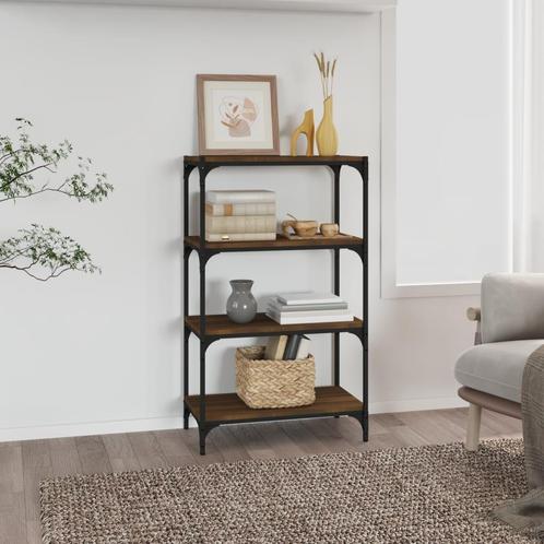 vidaXL Boekenkast 60x33x100 cm bewerkt hout en staal bruin, Huis en Inrichting, Kasten | Boekenkasten, 25 tot 50 cm, Nieuw, Overige houtsoorten