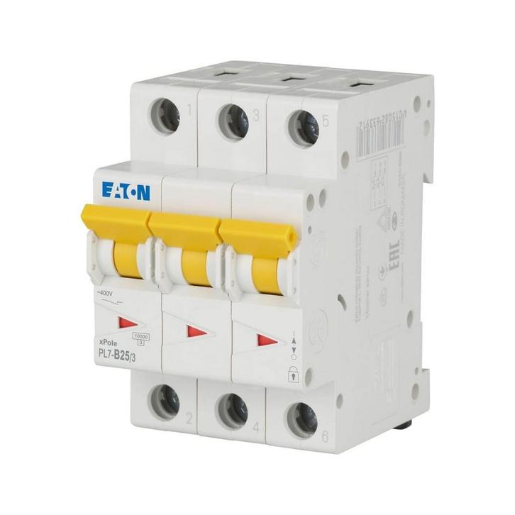 Eaton Installatieautomaat 3P 25A - PL7-B25/3 - Type B, Doe-het-zelf en Verbouw, Elektra en Kabels, Nieuw, Verzenden