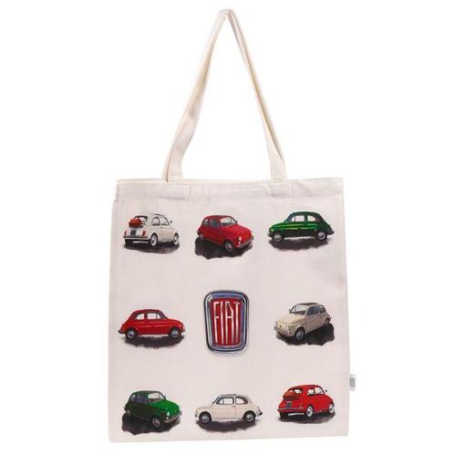 Tas Shopper - Fiat 500 Retro - Rood&Wit&Groen - Herbruikbaar, Sieraden, Tassen en Uiterlijk, Tassen | Schoudertassen, Nieuw, Ophalen of Verzenden