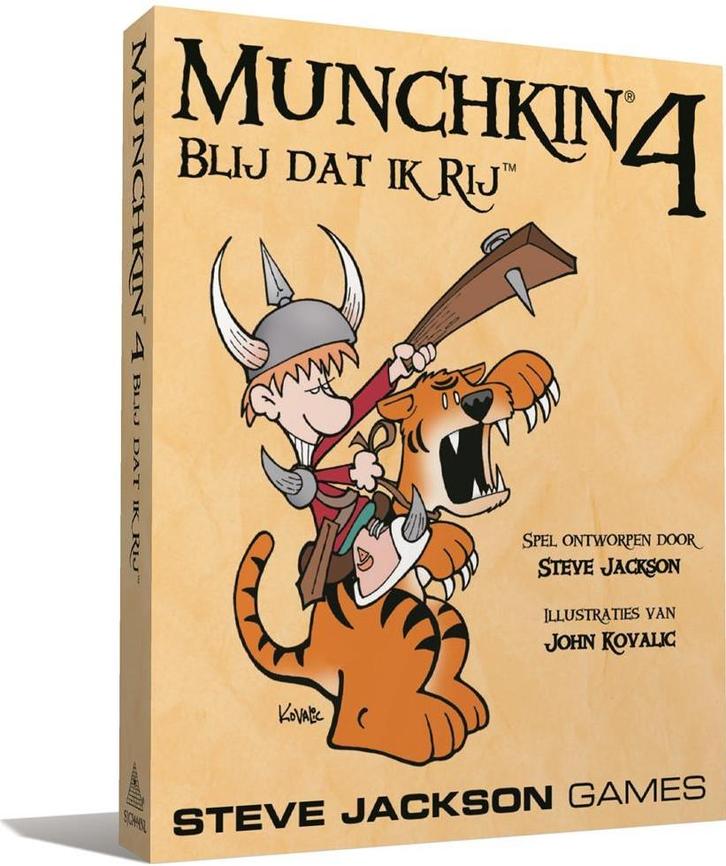 Munchkin 4 NL - Blij Dat Ik Rij | Enigma - Kaartspellen, Hobby en Vrije tijd, Gezelschapsspellen | Kaartspellen, Nieuw, Verzenden