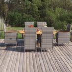 vidaXL 7-delige Tuinset poly rattan grijs, 6 zitplaatsen, Nieuw, Tuinset, Verzenden