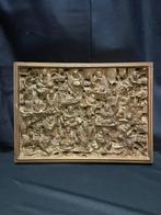 Window flower carving of Maitreya Buddha - hard hout - China