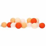 Lichtsnoer met oranje Cotton Balls 378 cm - Lichtsnoeren, Hobby en Vrije tijd, Feestartikelen, Nieuw, Verzenden