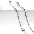 Lange zilveren ketting met bolletjes | 92 cm (lange ketting), Sieraden, Tassen en Uiterlijk, Kettingen, Gebruikt, Ophalen of Verzenden