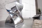 Sculpturale bijzettafel TWIST 30cm zilver gepolijst, Huis en Inrichting, Banken | Voetenbanken en Poefen, Ophalen of Verzenden