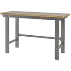 Werkbank grijs 150 cm met hardhouten blad en, Doe-het-zelf en Verbouw, Ophalen of Verzenden, Nieuw