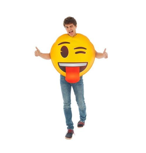 Kostuum Emoji Knipoog, Kleding | Heren, Carnavalskleding en Feestkleding, Nieuw, Verzenden
