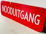 Nooduitgang Vintage emaile bord - Reclamebord - Roestvrij, Antiek en Kunst, Antiek | Wandborden en Tegels