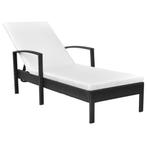 vidaXL Ligbed met kussen poly rattan zwart, Verzenden, Nieuw