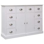 vidaXL Dressoir met 10 lades 113x30x79 cm hout wit, 100 tot 150 cm, Verzenden, Nieuw, 25 tot 50 cm