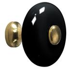 Meubelknop Lara porselein 34mm zwart/messing ongelakt, Verzenden, Nieuw