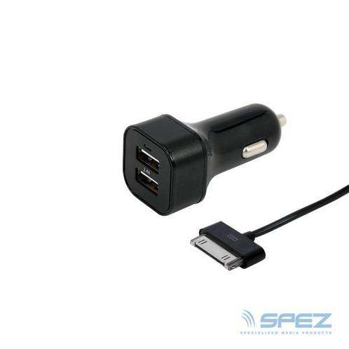 Dubbele USB autolader met losse 30-pins kabel -, Doe-het-zelf en Verbouw, Elektra en Kabels, Ophalen of Verzenden