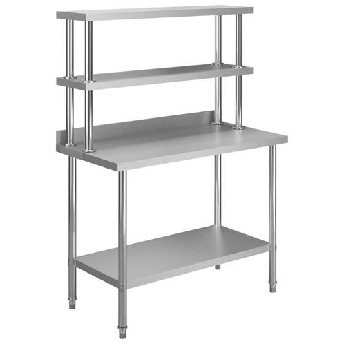 vidaXL Keukenwerktafel met bovenschap 120x60x150 cm, Zakelijke goederen, Horeca | Overige, Verzenden