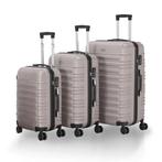 Harde Kofferset Rome - 3-Delig - ABS - Champagne, Sieraden, Tassen en Uiterlijk, Koffers, Verzenden, Nieuw