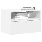 vidaXL Nachtkastje wandgemonteerd 45x26x28,5 cm wit, Verzenden, Nieuw, Hout