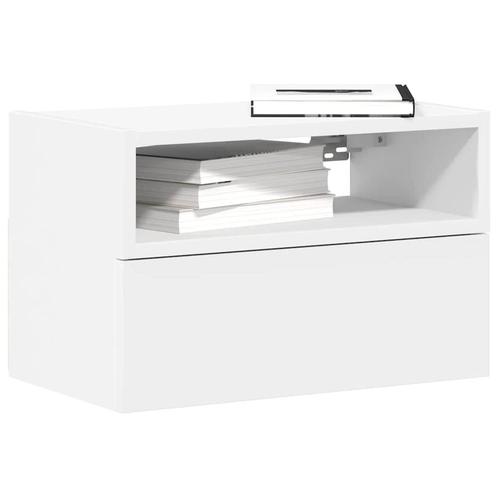 vidaXL Nachtkastje wandgemonteerd 45x26x28,5 cm wit, Huis en Inrichting, Slaapkamer | Nachtkastjes, Nieuw, Hout, Verzenden