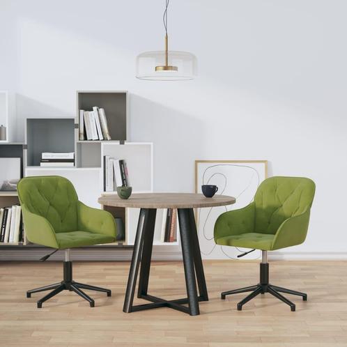 vidaXL Eetkamerstoelen draaibaar 2 st fluweel lichtgroen, Huis en Inrichting, Stoelen, Nieuw, Verzenden