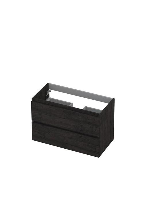 Onderkast INK 2 laden greeploos met houten keerlijst 80 cm x, Doe-het-zelf en Verbouw, Sanitair, Bad, Nieuw, Ophalen of Verzenden