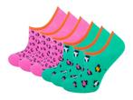 6 paar meisjes Footies - Leopard - Roze/Groen, Verzenden, Nieuw