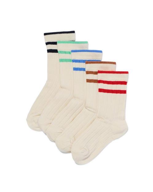 HEMA Sokken met katoen rib strepen - 5 paar gebroken wit, Kinderen en Baby's, Kinderkleding | Overige, Nieuw, Verzenden