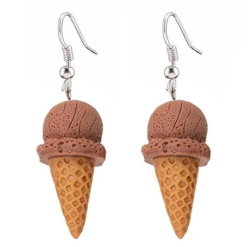 Fako Bijoux® - Oorbellen - IJsjes - Hoorntjes - Bruin, Sieraden, Tassen en Uiterlijk, Oorbellen, Verzenden