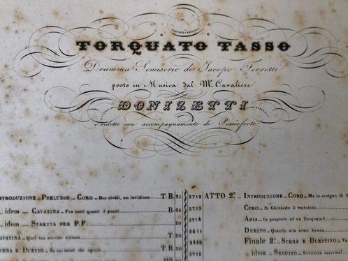 Gaetano Donizetti - Vincenzo Bellini - Torquato Tasso e La, Antiek en Kunst, Antiek | Boeken en Bijbels