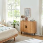 Commode Tvedestrand dressoir 100x40x80 cm naturel en zwart [, Huis en Inrichting, Kasten | Dressoirs, Verzenden, Nieuw