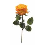 Kunstbloem Roos Simone geel/oranje 45 cm - Kunst rozen, Huis en Inrichting, Kamerplanten, Ophalen of Verzenden