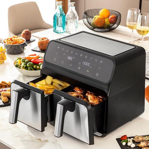 Fryinn Double 8000 Luchtfriteuse – 3400W Dual Zone, Witgoed en Apparatuur, Airfryers, Verzenden