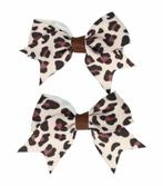 Haarspeld Duckklem Strik Stof 5cm Panter Print Zwart Brui..., Verzenden, Nieuw