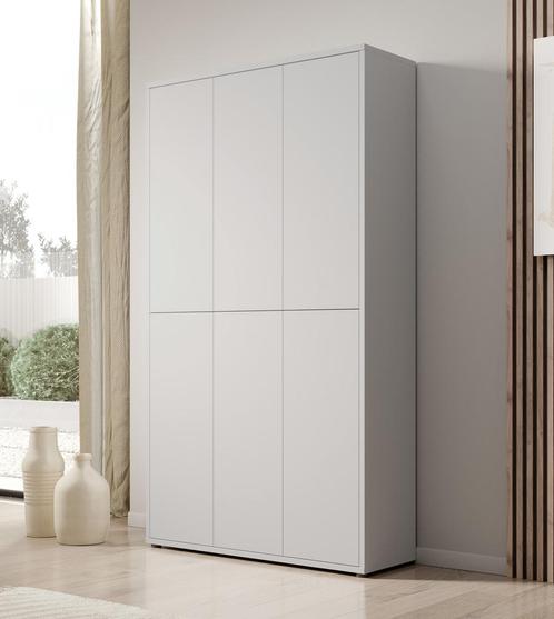 Meubella - Schoenenkast Amber - Lichtgrijs - 109x35x192 cm, Huis en Inrichting, Kasten | Vitrinekasten, 25 tot 50 cm, Nieuw, 150 tot 200 cm