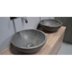 Blinq Long Beach opbouw waskom rond 40 cm BlueStone, Huis en Inrichting, Verzenden, Nieuw, Wastafelkast