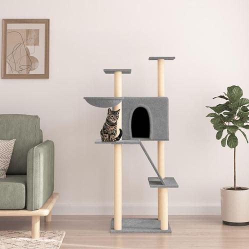 vidaXL Kattenmeubel met sisal krabpalen 143 cm lichtgrijs, Dieren en Toebehoren, Katten-accessoires, Nieuw, Verzenden
