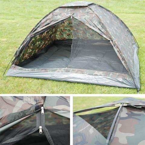 4 persoons camouflage tent nieuw, Caravans en Kamperen, Tenten, Verzenden