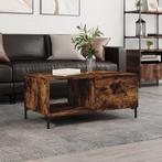 vidaXL Salontafel 90x50x40 cm bewerkt hout gerookt, 50 tot 100 cm, Verzenden, Nieuw, 50 tot 100 cm