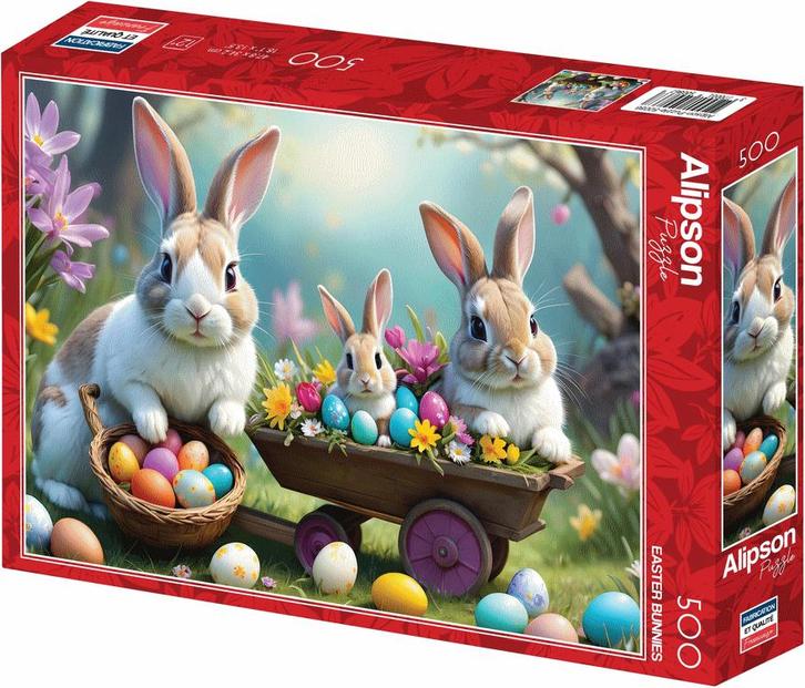Easter Bunnies Puzzel (500 stukjes) | Alipson Puzzle -, Hobby en Vrije tijd, Denksport en Puzzels, Nieuw, Verzenden