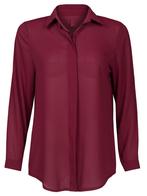Blouse Janet Bordeaux, damestop met lange mouwen, Kleding | Dames, Tops, Verzenden, Nieuw