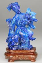 Kwanyin beeldje Chinese sculptuur - Lapis Lazuli - China -, Antiek en Kunst