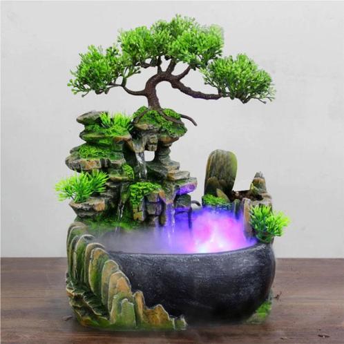 Sier Waterval Feng Shui met LED Mist - LED Fontein Decor, Tuin en Terras, Tuinwanddecoratie, Nieuw, Verzenden