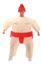 KIMU® Opblaas Kostuum Sumo Worstelaar Rood Opblaasbaar Pak S, Carnaval, Nieuw, Overige maten, Ophalen of Verzenden