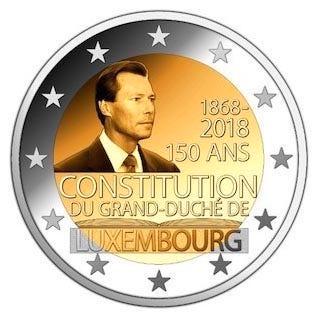 Luxemburg 2 Euro Grondwet 2018, Postzegels en Munten, Munten | Europa | Euromunten, Verzenden