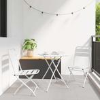 vidaXL Bistroset 3 pcs Wit Staal, Tuin en Terras, Tuinsets en Loungesets, Verzenden, Nieuw, Rvs