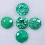5 pcs Groen Smaragd - 1.38 ct - Instituto Gemólogico Español, Sieraden, Tassen en Uiterlijk, Edelstenen, Nieuw