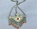 Turkmenistan zilveren ketting met grote zilveren hanger -