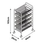 [en.casa] Keukentrolley Tromsø met 5 manden 103x44x26 cm zwa, Verzenden, Nieuw